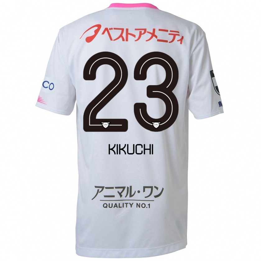 Kandiny Hombre Camiseta Taichi Kikuchi #23 Blanco Azul Rosa 2ª Equipación 2024/25 La Camisa Chile