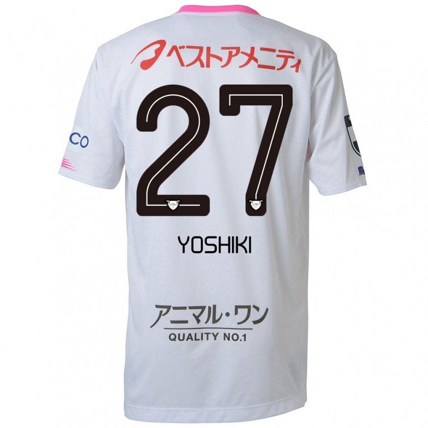 Kandiny Hombre Camiseta Yoshiki Narahara #27 Blanco Azul Rosa 2ª Equipación 2024/25 La Camisa Chile