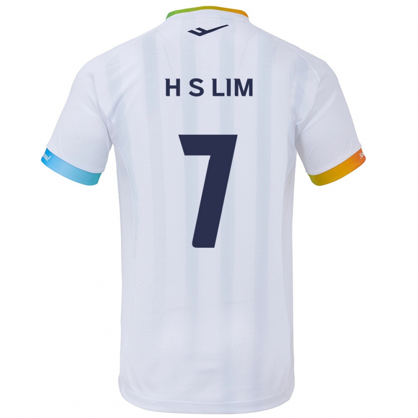 Kandiny Hombre Camiseta Sang-Hyub Lim #7 Blanco Azul 2ª Equipación 2024/25 La Camisa Chile