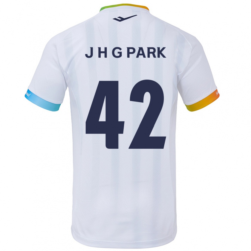 Kandiny Hombre Camiseta Jang Han-Gyeol Park #42 Blanco Azul 2ª Equipación 2024/25 La Camisa Chile