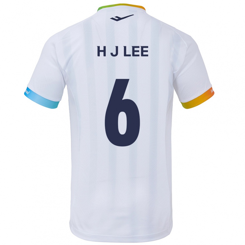 Kandiny Hombre Camiseta Ju-Hwan Lee #6 Blanco Azul 2ª Equipación 2024/25 La Camisa Chile