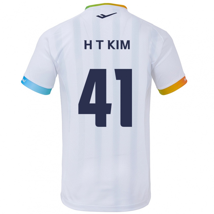 Kandiny Hombre Camiseta Tae-Ho Kim #41 Blanco Azul 2ª Equipación 2024/25 La Camisa Chile