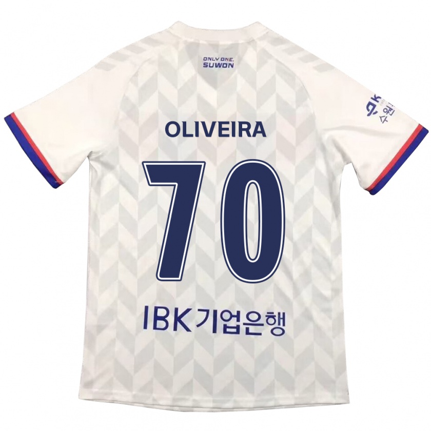 Kandiny Hombre Camiseta Anderson Oliveira #70 Blanco Azul 2ª Equipación 2024/25 La Camisa Chile