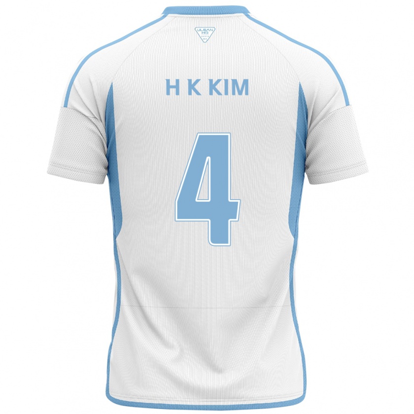 Kandiny Hombre Camiseta Kee-Hee Kim #4 Blanco Azul 2ª Equipación 2024/25 La Camisa Chile