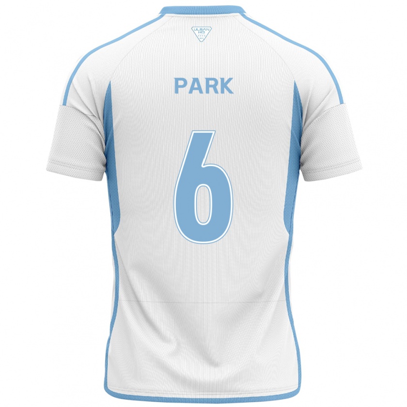 Kandiny Hombre Camiseta Jun Park #6 Blanco Azul 2ª Equipación 2024/25 La Camisa Chile