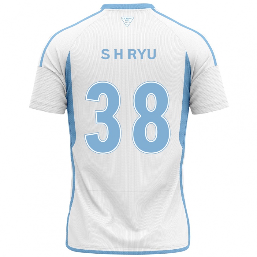 Kandiny Hombre Camiseta Hye-Sung Ryu #38 Blanco Azul 2ª Equipación 2024/25 La Camisa Chile