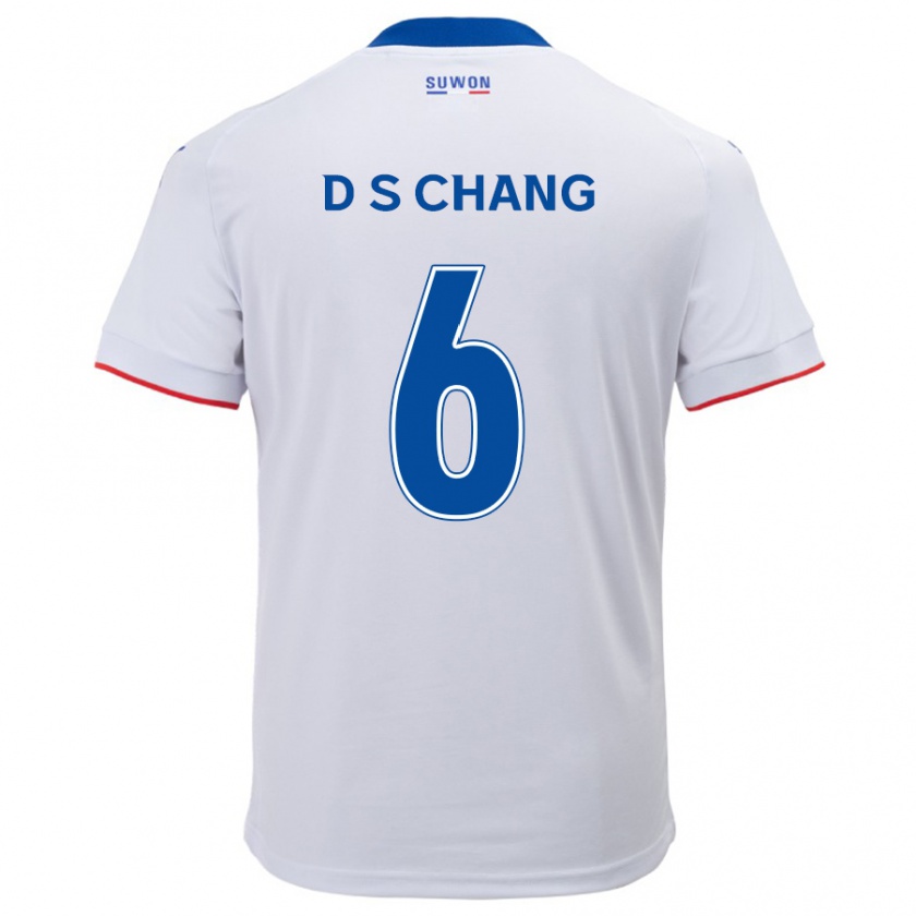 Kandiny Hombre Camiseta Se-Dong Chang #6 Blanco Azul 2ª Equipación 2024/25 La Camisa Chile