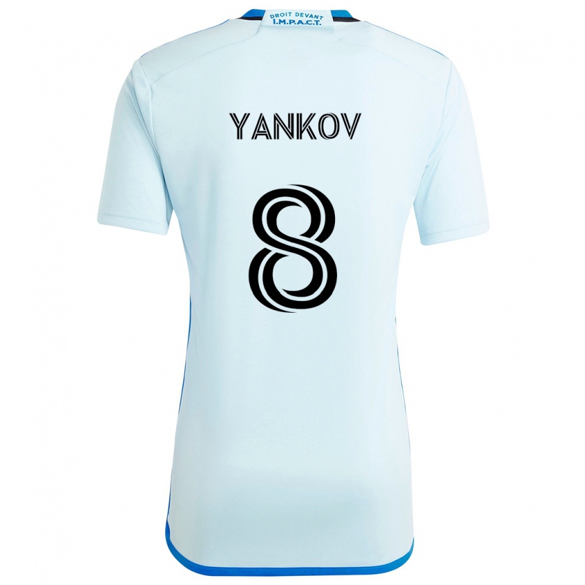 Kandiny Hombre Camiseta Dominik Yankov #8 Azul Hielo 2ª Equipación 2024/25 La Camisa Chile