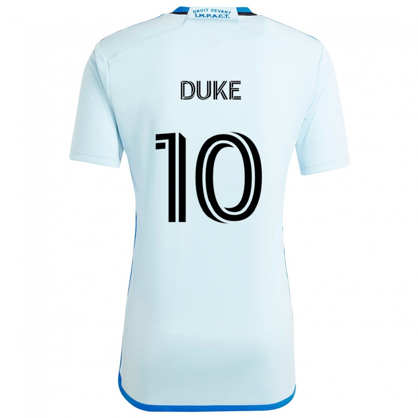 Kandiny Hombre Camiseta Bryce Duke #10 Azul Hielo 2ª Equipación 2024/25 La Camisa Chile