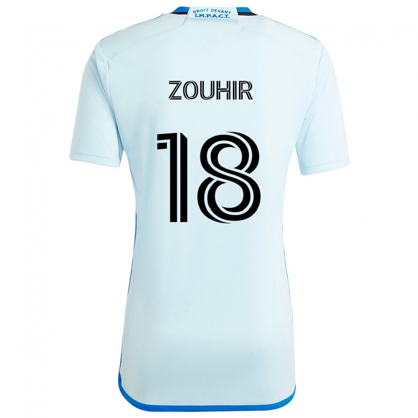 Kandiny Hombre Camiseta Rida Zouhir #18 Azul Hielo 2ª Equipación 2024/25 La Camisa Chile