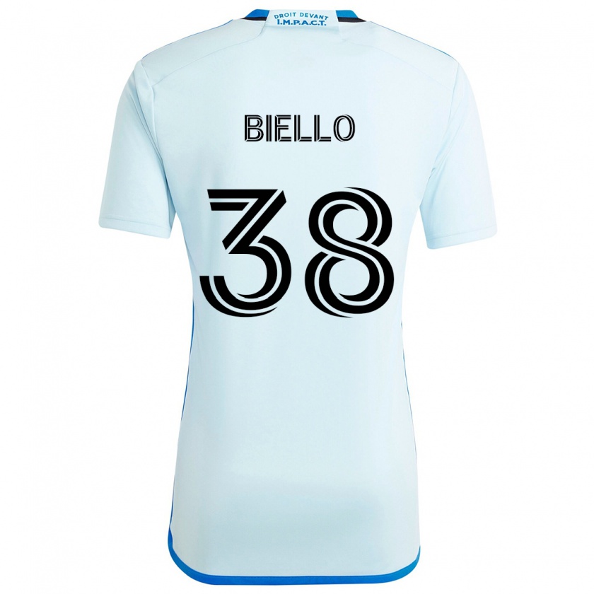 Kandiny Hombre Camiseta Alessandro Biello #38 Azul Hielo 2ª Equipación 2024/25 La Camisa Chile