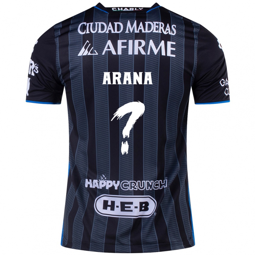 Kandiny Hombre Camiseta Alejandro Arana #0 Blanco Negro 2ª Equipación 2024/25 La Camisa Chile