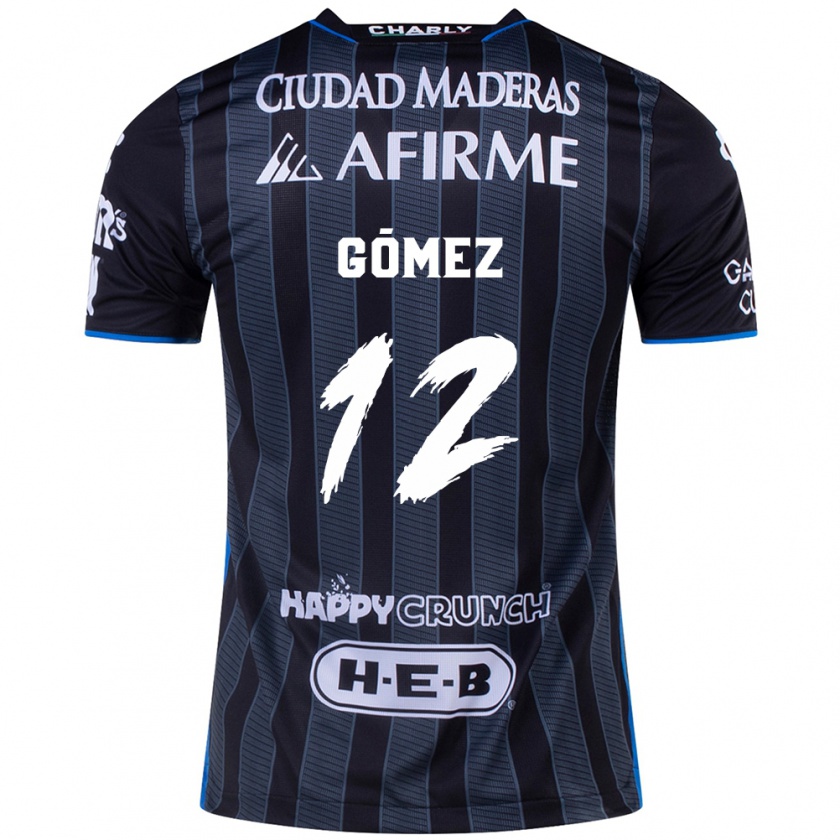 Kandiny Hombre Camiseta Jaime Gómez #12 Blanco Negro 2ª Equipación 2024/25 La Camisa Chile