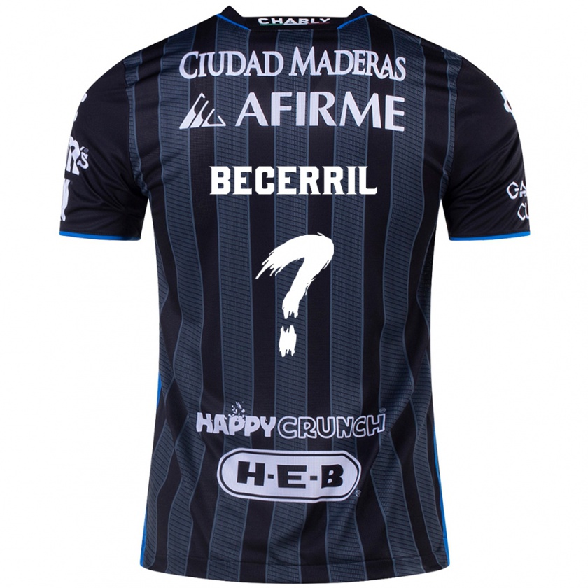 Kandiny Hombre Camiseta Abner Becerril #0 Blanco Negro 2ª Equipación 2024/25 La Camisa Chile