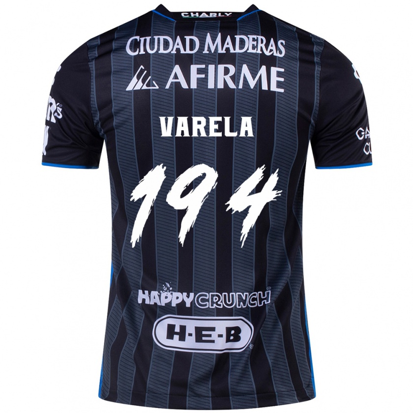 Kandiny Hombre Camiseta José Varela #194 Blanco Negro 2ª Equipación 2024/25 La Camisa Chile