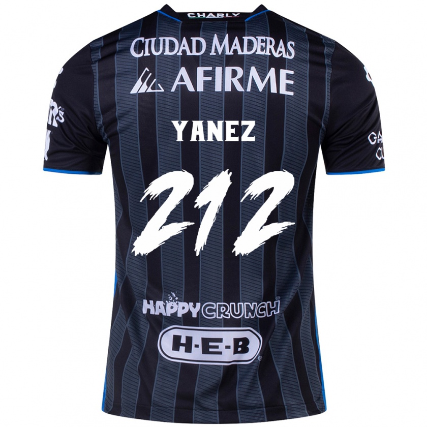 Kandiny Hombre Camiseta Sebastián Yánez #212 Blanco Negro 2ª Equipación 2024/25 La Camisa Chile