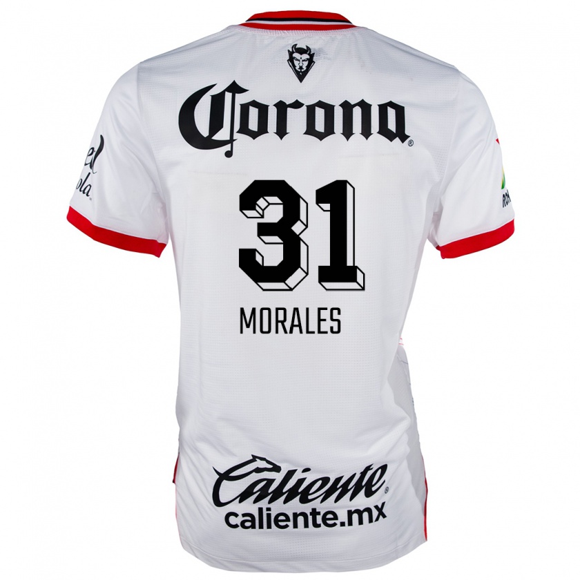 Kandiny Hombre Camiseta Robert Morales #31 Blanco Rojo 2ª Equipación 2024/25 La Camisa Chile