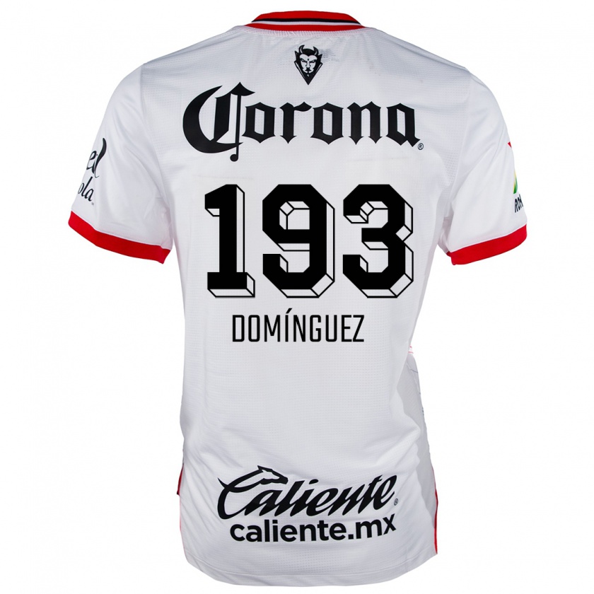 Kandiny Hombre Camiseta Iker Domínguez #193 Blanco Rojo 2ª Equipación 2024/25 La Camisa Chile