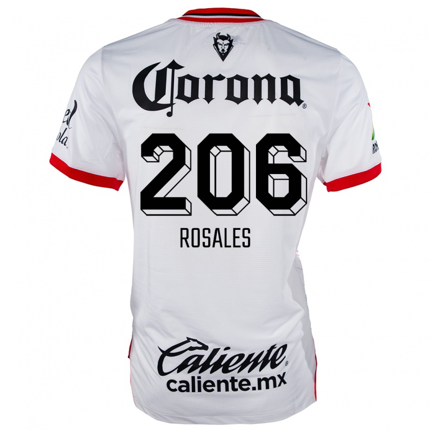 Kandiny Hombre Camiseta Santiago Rosales #206 Blanco Rojo 2ª Equipación 2024/25 La Camisa Chile