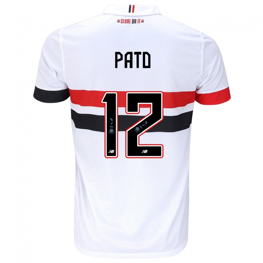 Kandiny Mujer Camiseta Alexandre Pato #12 Blanco Rojo Negro 1ª Equipación 2024/25 La Camisa Chile