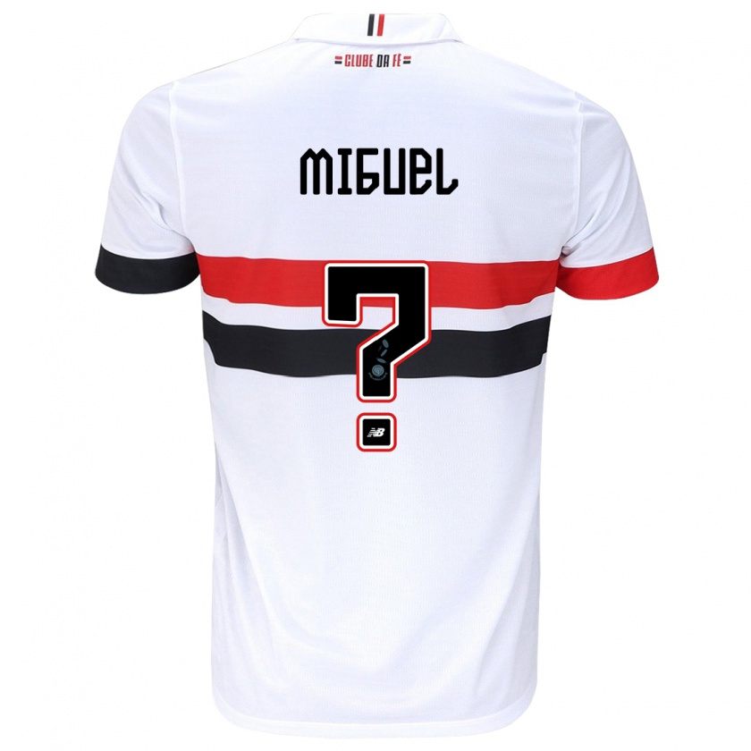 Kandiny Mujer Camiseta Miguel #0 Blanco Rojo Negro 1ª Equipación 2024/25 La Camisa Chile