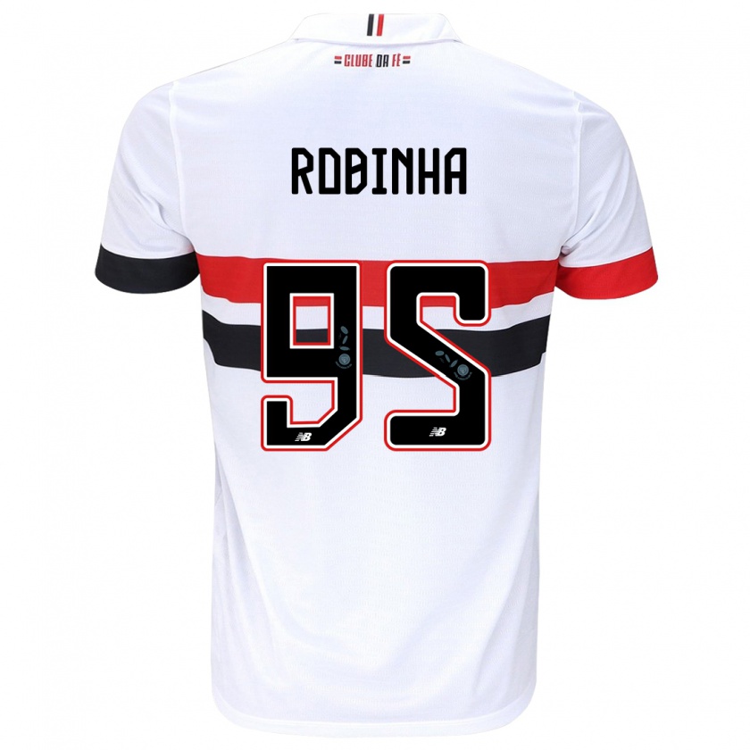 Kandiny Mujer Camiseta Robinha #95 Blanco Rojo Negro 1ª Equipación 2024/25 La Camisa Chile