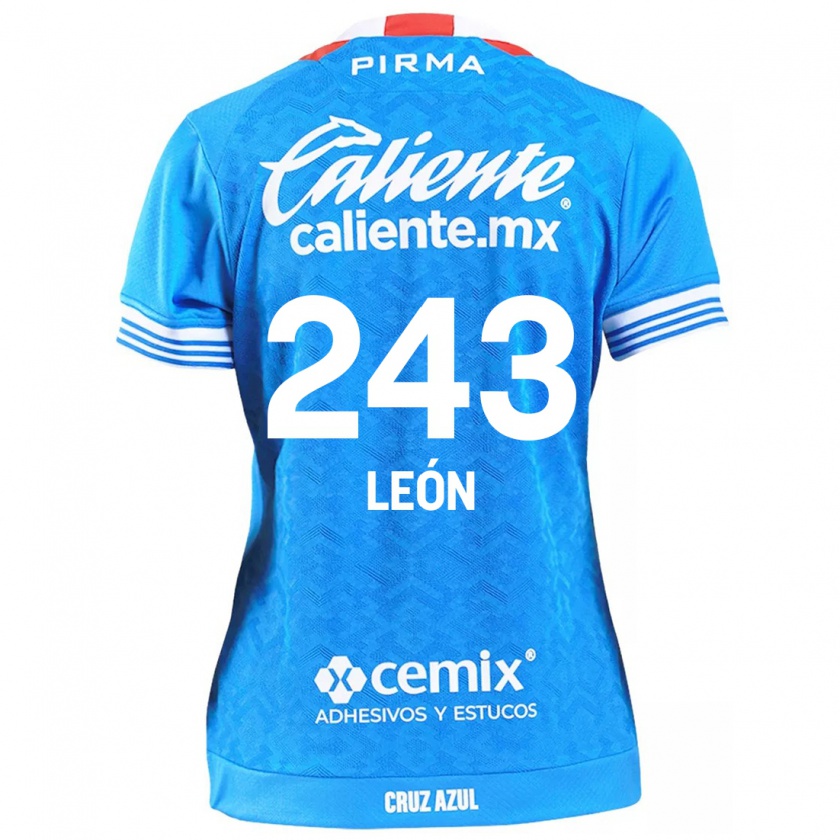 Kandiny Mujer Camiseta Cristhian León #243 Cielo Azul 1ª Equipación 2024/25 La Camisa Chile