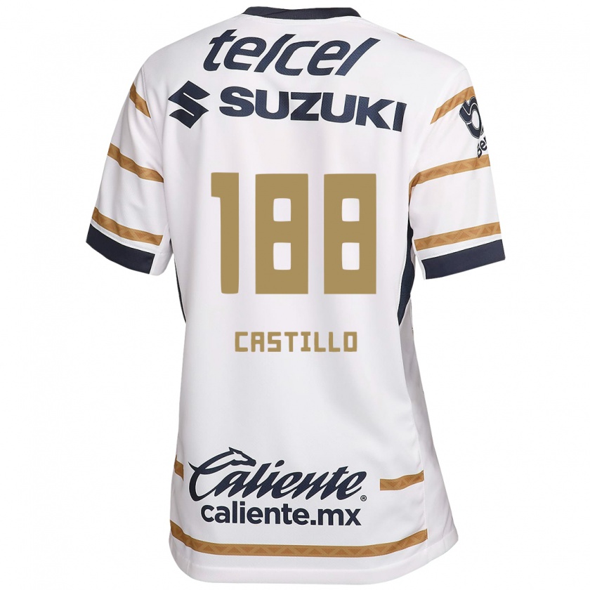 Kandiny Mujer Camiseta Christian Castillo #188 Obsidiana Blanca 1ª Equipación 2024/25 La Camisa Chile