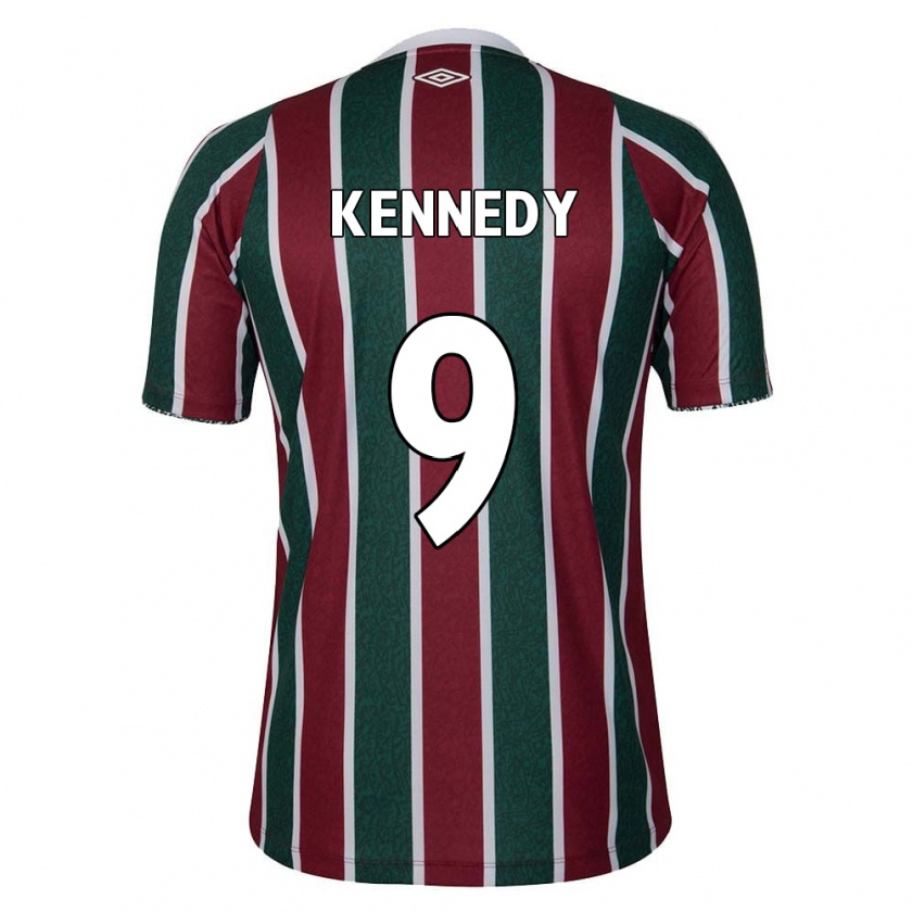 Kandiny Mujer Camiseta John Kennedy #9 Verde Granate Blanco 1ª Equipación 2024/25 La Camisa Chile