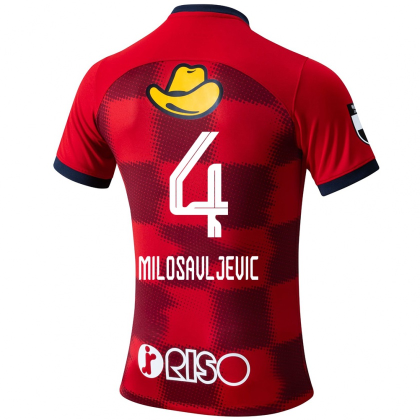 Kandiny Mujer Camiseta Radomir Milosavljevic #4 Rojo Azul Blanco 1ª Equipación 2024/25 La Camisa Chile