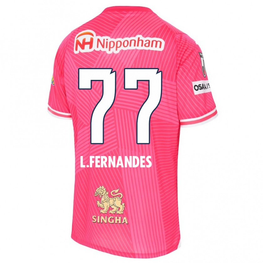 Kandiny Mujer Camiseta Lucas Fernandes #77 Rosa Blanco 1ª Equipación 2024/25 La Camisa Chile