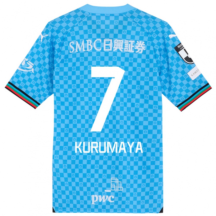 Kandiny Mujer Camiseta Shintaro Kurumaya #7 Azul Celeste 1ª Equipación 2024/25 La Camisa Chile