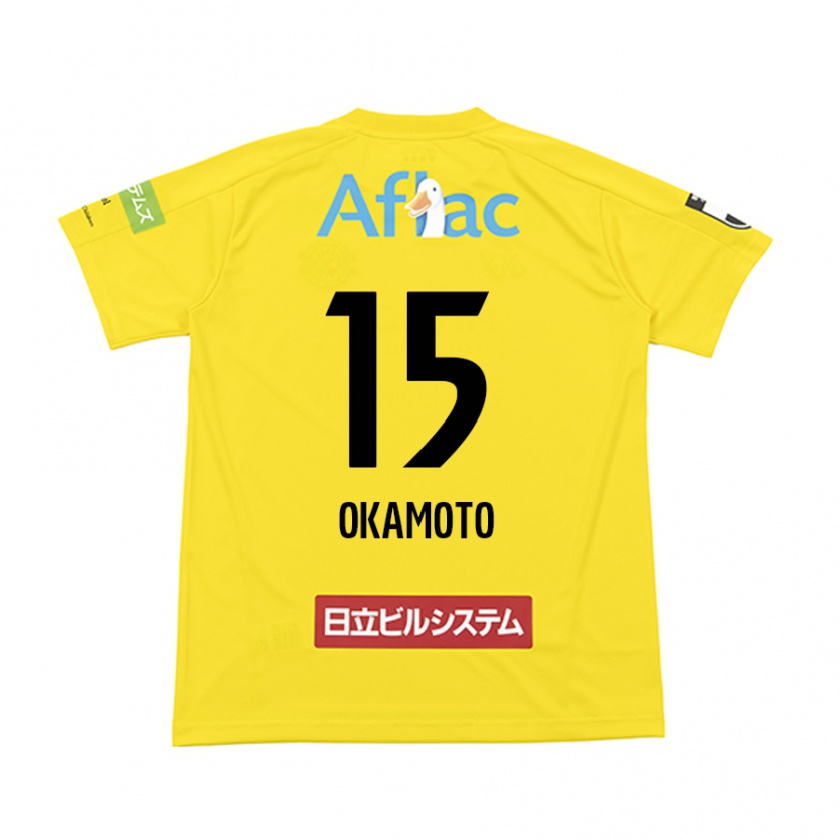 Kandiny Mujer Camiseta Ryoji Okamoto #15 Amarillo Negro 1ª Equipación 2024/25 La Camisa Chile