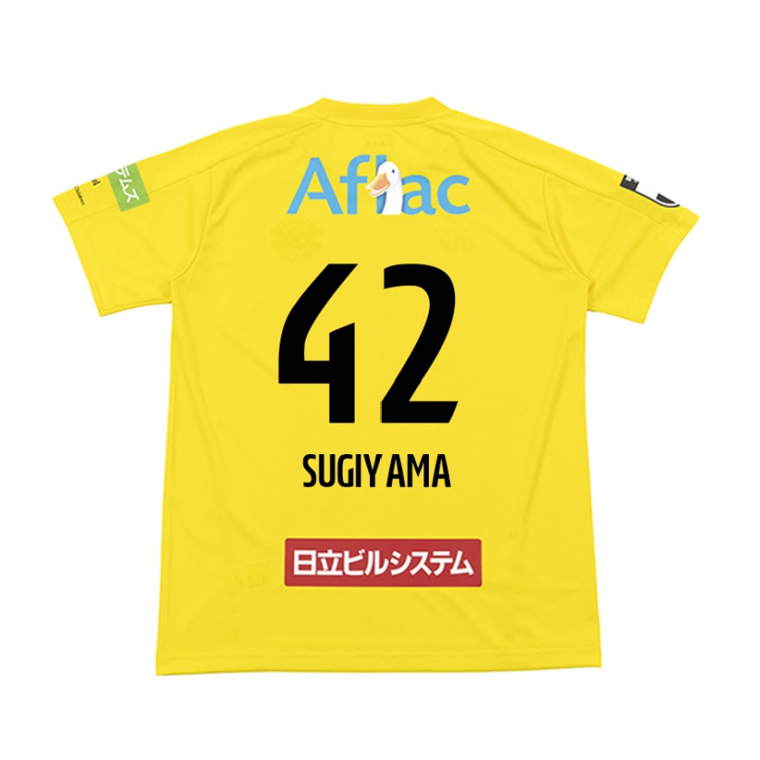 Kandiny Mujer Camiseta Shunnosuke Sugiyama #42 Amarillo Negro 1ª Equipación 2024/25 La Camisa Chile