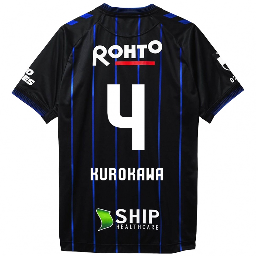 Kandiny Mujer Camiseta Keisuke Kurokawa #4 Azul Negro 1ª Equipación 2024/25 La Camisa Chile