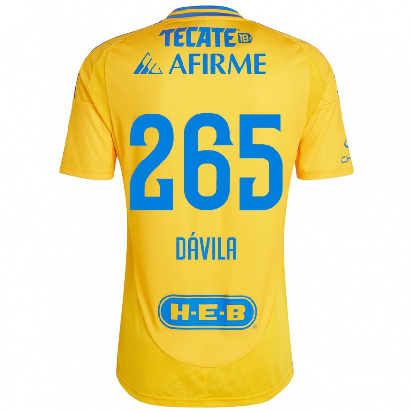 Kandiny Mujer Camiseta Emiliano Dávila #265 Oro Amarillo 1ª Equipación 2024/25 La Camisa Chile