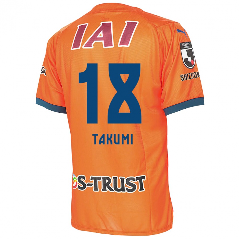 Kandiny Mujer Camiseta Takumi Kato #18 Naranja Azul 1ª Equipación 2024/25 La Camisa Chile