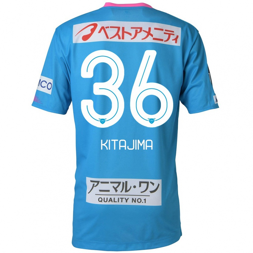 Kandiny Mujer Camiseta Fumiya Kitajima #36 Azul Rosado 1ª Equipación 2024/25 La Camisa Chile