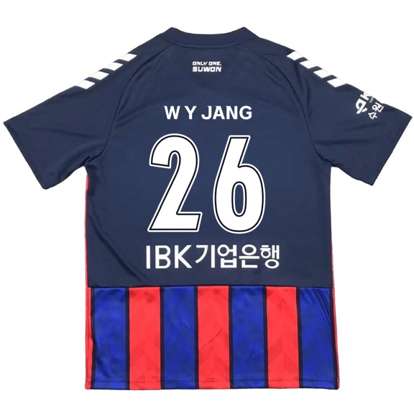 Kandiny Mujer Camiseta Young-Woo Jang #26 Azul Rojo 1ª Equipación 2024/25 La Camisa Chile