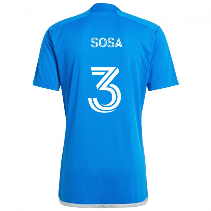 Kandiny Mujer Camiseta Joaquín Sosa #3 Azul Blanco 1ª Equipación 2024/25 La Camisa Chile