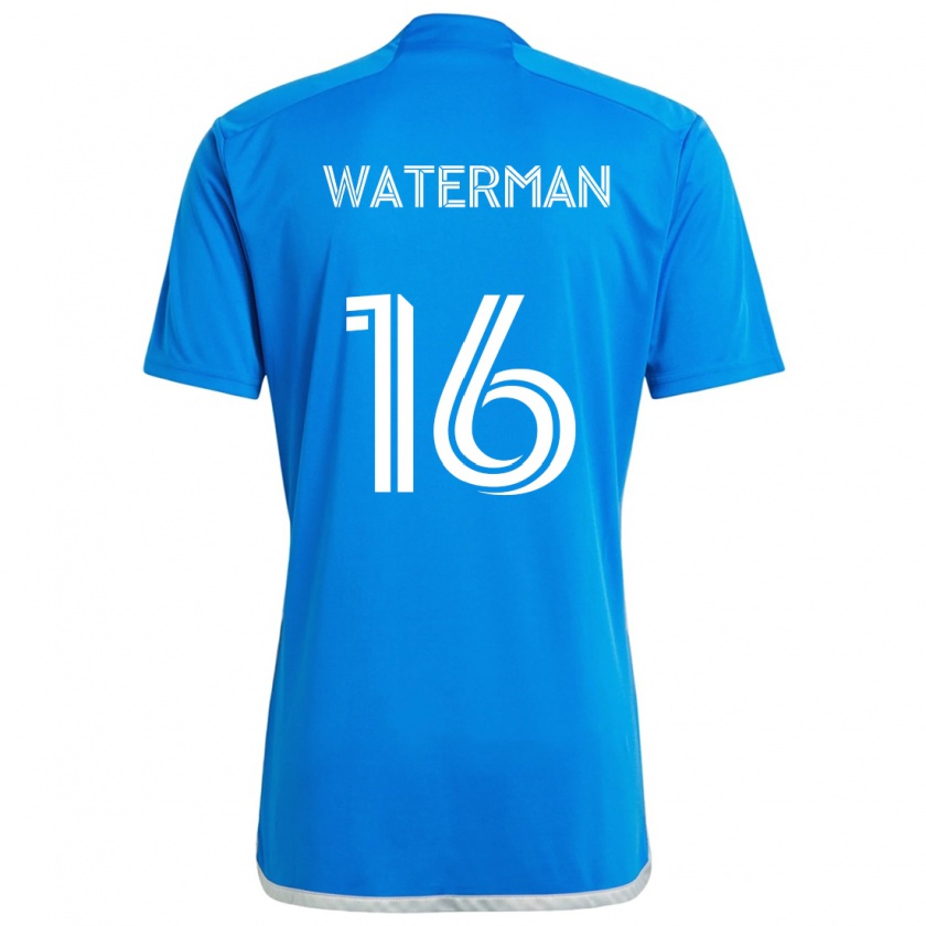 Kandiny Mujer Camiseta Joel Waterman #16 Azul Blanco 1ª Equipación 2024/25 La Camisa Chile