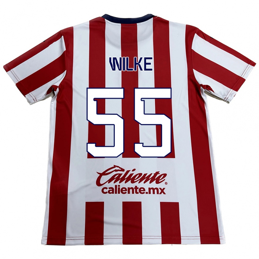 Kandiny Mujer Camiseta Teun Wilke #55 Rojo Blanco 1ª Equipación 2024/25 La Camisa Chile