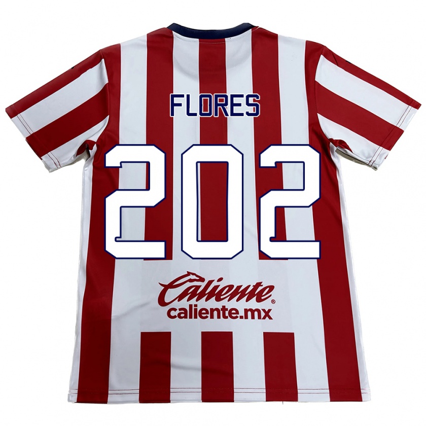 Kandiny Mujer Camiseta Daniel Flores #202 Rojo Blanco 1ª Equipación 2024/25 La Camisa Chile