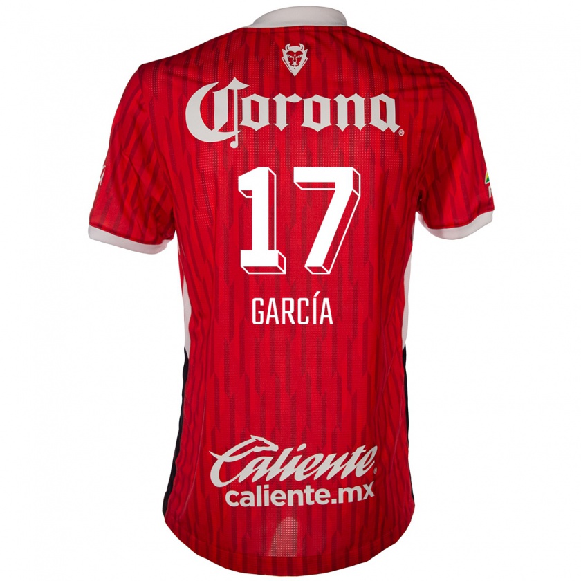 Kandiny Mujer Camiseta Brian García #17 Rojo Blanco 1ª Equipación 2024/25 La Camisa Chile