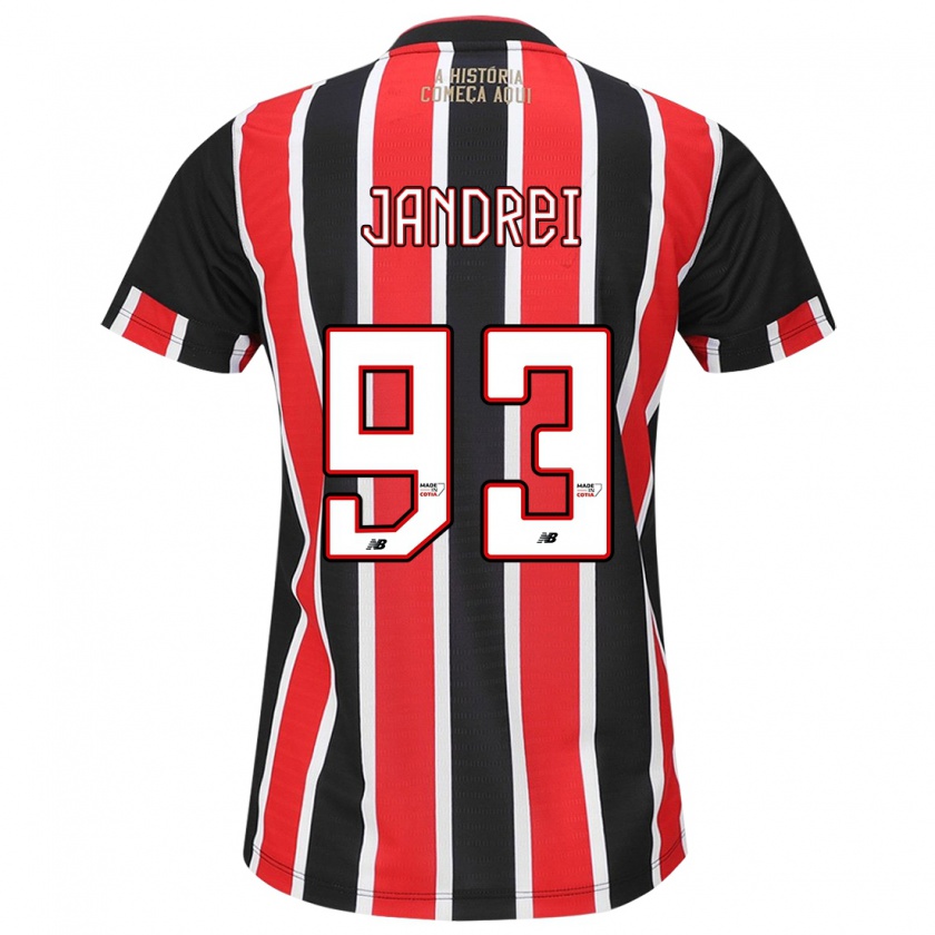 Kandiny Mujer Camiseta Jandrei #93 Negro Rojo Blanco 2ª Equipación 2024/25 La Camisa Chile