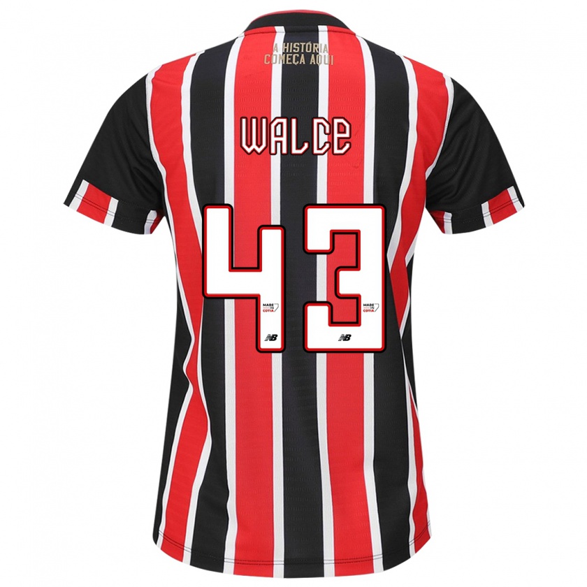 Kandiny Mujer Camiseta Walce #43 Negro Rojo Blanco 2ª Equipación 2024/25 La Camisa Chile