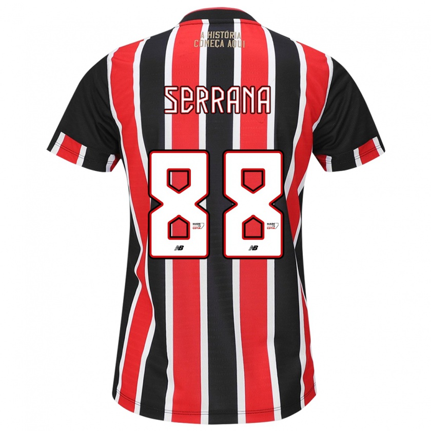 Kandiny Mujer Camiseta Serrana #88 Negro Rojo Blanco 2ª Equipación 2024/25 La Camisa Chile