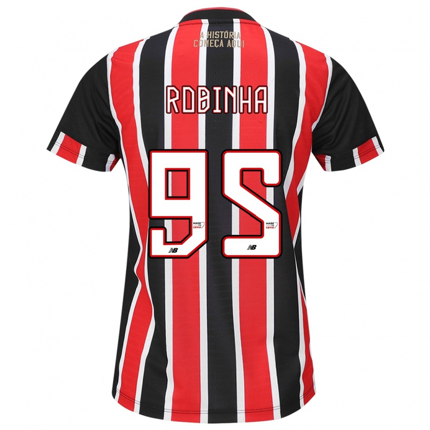 Kandiny Mujer Camiseta Robinha #95 Negro Rojo Blanco 2ª Equipación 2024/25 La Camisa Chile