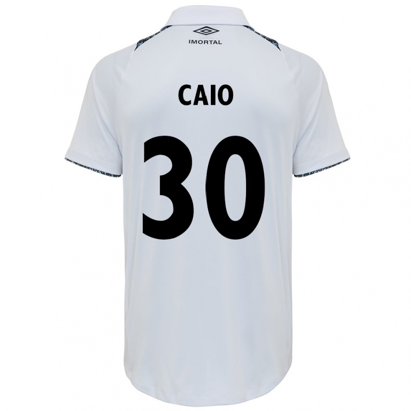 Kandiny Mujer Camiseta Rodrigo Caio #30 Blanco Azul 2ª Equipación 2024/25 La Camisa Chile