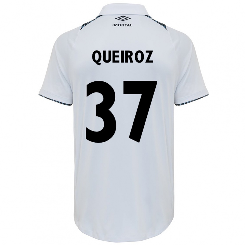 Kandiny Mujer Camiseta Du Queiroz #37 Blanco Azul 2ª Equipación 2024/25 La Camisa Chile